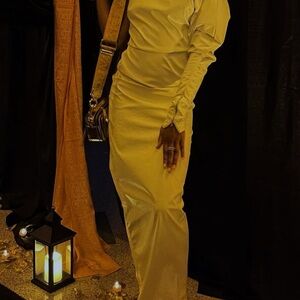 Elegant White One-Shoulder Leather Dress